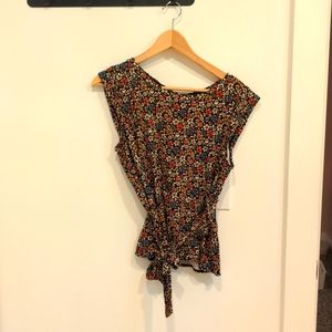 Maeve floral wrap top